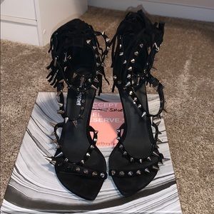Jeffrey Campbell SARKIS Black Suede Silver